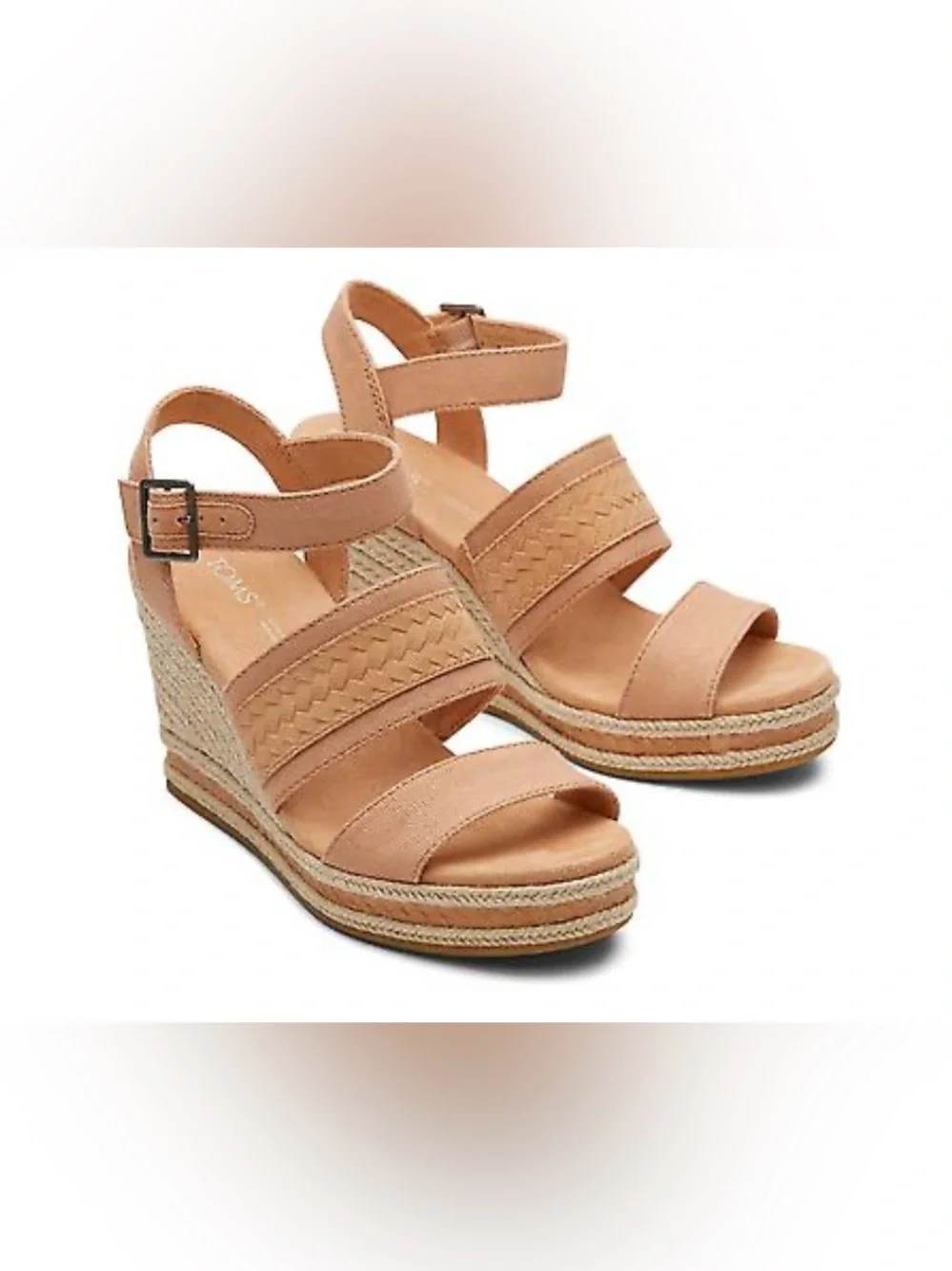 Tom’s Madelyn Sandy Beige Women’s Wedge Platform Sandals Size 9.5 New - Picture 9 of 11